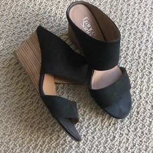 Franco sarto black wedges 9